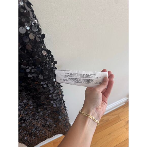 DRESS THE POPULATION Cammie Black Sequin Maxi Dress Size Small - Picture 5 of 8